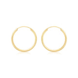 9K Yellow Gold 18mm Sleeper Hoop Earrings
