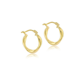 9K Yellow Gold Fluid Wave Creole Hoop Earrings