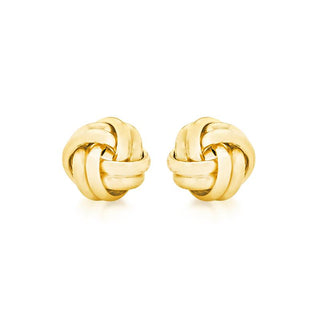 9K Yellow Gold 8mm Double-Knot Stud Earrings