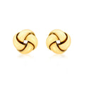 9K Yellow Gold 9mm Knot Stud Earrings