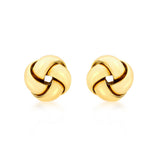 9K Yellow Gold 9mm Knot Stud Earrings
