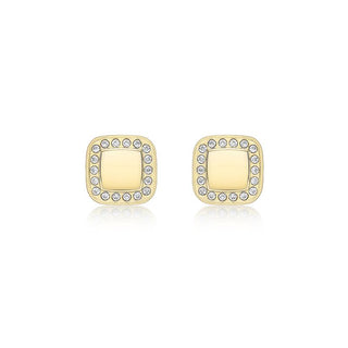 9K Yellow Gold Square Stud Earrings