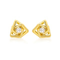 9K Yellow Gold Square Knot Stud Earrings