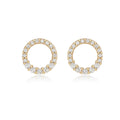 9K Yellow Gold Graduated CZ Circle Stud Earrings