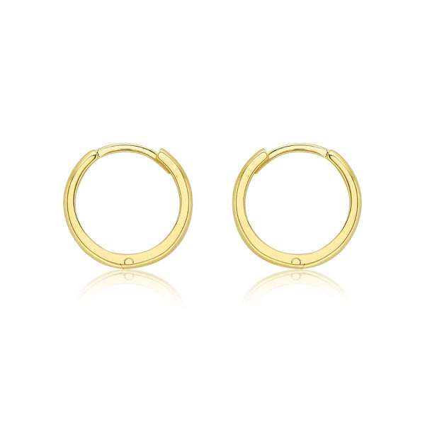 9K Yellow Gold 13mm Huggy Hoop Earrings