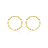 9K Yellow Gold 17mm Huggy Hoop Earrings