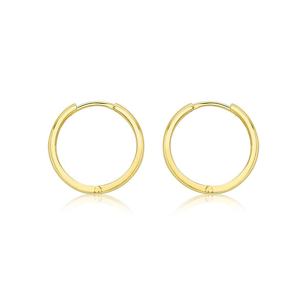 9K Yellow Gold 17mm Huggy Hoop Earrings