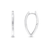 9K White Gold Pointed Huggie Hoop Earrings