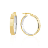 9K 2-Coloured Gold Flat Hoop Earrings