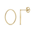 9K Yellow Gold Open Oval Stud Earrings