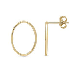 9K Yellow Gold Open Oval Stud Earrings