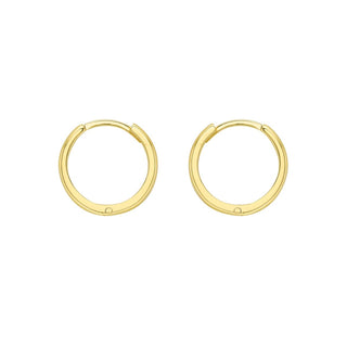 9K Yellow Gold 13mm Huggie Hoop Creole Earrings