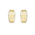 9K 2-Colour Gold Swirl Half-Creole Earrings