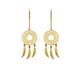 9K Yellow Gold Circle Cutout 'Dream Catcher' Earrings