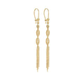 9K Yellow Gold Ball-Twist-Tassel Drop Earrings