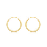 9K Yellow Gold 15mm Sleeper Hoop Earrings