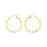 9K Yellow Gold 30mm Twist Hoop Creole Earrings