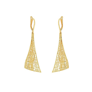 9K Yellow Gold Cone Drop Earrings
