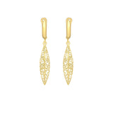 9K Yellow Gold Elliptical Teardrop Earrings