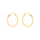 9K Yellow Gold 18mm X 21mm Oval Hoop Creole Earrings