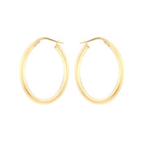 9K Yellow Gold 23mm X 30mm Oval Hoop Creole Earrings