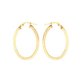 9K Yellow Gold 24mm X 35mm Oval Hoop Creole Earrings
