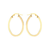 9K Yellow Gold 24mm X 35mm Oval Hoop Creole Earrings