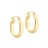 9K Yellow Gold Polished Oval Creole Earrings