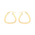 9K Yellow Gold Triangle-Shaped Creole Earrings