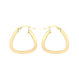 9K Yellow Gold Triangle-Shaped Creole Earrings