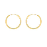 9K Yellow Gold Hollow-Tube 22.5mm Hoop Earrings