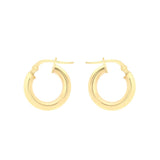 9K Yellow Gold Round-Tube 15mm Hoop Creole Earrings