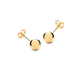 18K Yellow Gold 6mm Polished Ball Stud Earrings