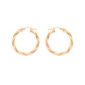 9K Rose Gold 25mm Twist Creole Hoop Earrings