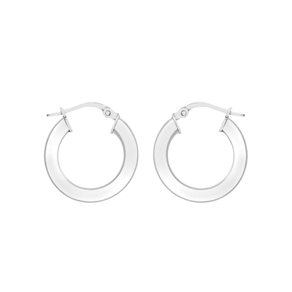 9K White Gold 18mm Hoop Creole Earrings