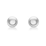 9K White Gold 7mm Flat Button Stud Earrings