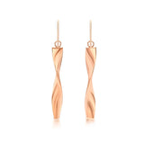 9K Rose Gold Twist Drop Earrings