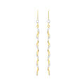 9K 2-Coloured Gold 54mm Twist Drop Earrings