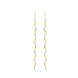 9K 2-Coloured Gold 54mm Twist Drop Earrings
