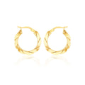 9K Yellow Gold Twisted Creole Earrings