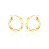 9K Yellow Gold Twisted Creole Earrings