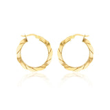 9K Yellow Gold Twisted Creole Earrings