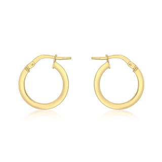 18K Yellow Gold Round Creole Hoop Earrings