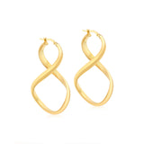 18K Yellow Gold Smoothe Figure 8 Hoop Earrings
