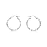 9K White Gold 20mm Cobra Hoop Earrings