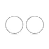 9K White Gold 25mm DC Creole Hoop Earrings