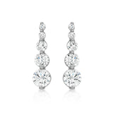 9K White Gold CZ Drop Earrings