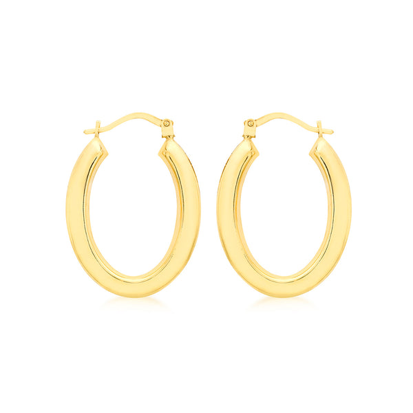 9K Yellow Gold Creole Hoop Earrings