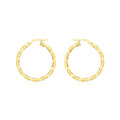 9K yellow Gold Flat Twist Hoop Earrings