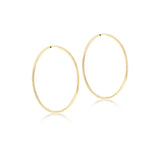 9K Yellow Gold Diamond Cut Faceted Hoop Earrings